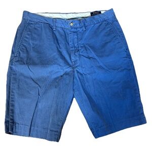 Polo Ralph Lauren Men's Blue Chino Shorts, Classic Fit, Flat Front, 9 inch, 34
